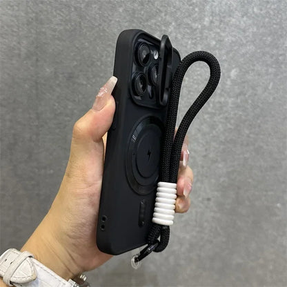 Slim Magnetic iPhone Lens Case with Soft Wrist Strap