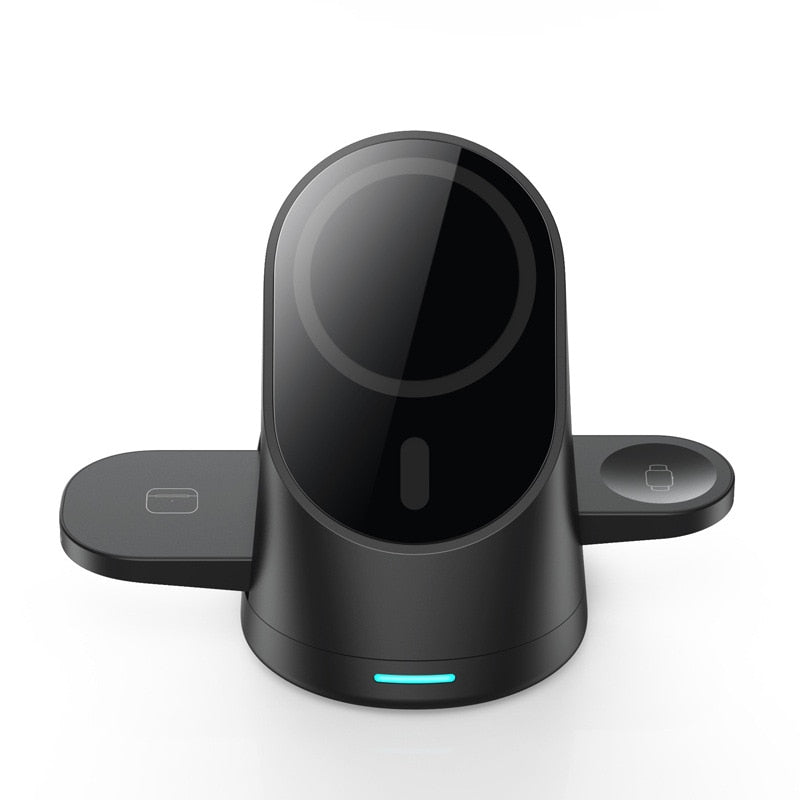 Compact 3in1 Wireless Charging Station Dock