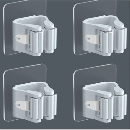 Easy Install Wall Mounted Mop Holder Set of 4