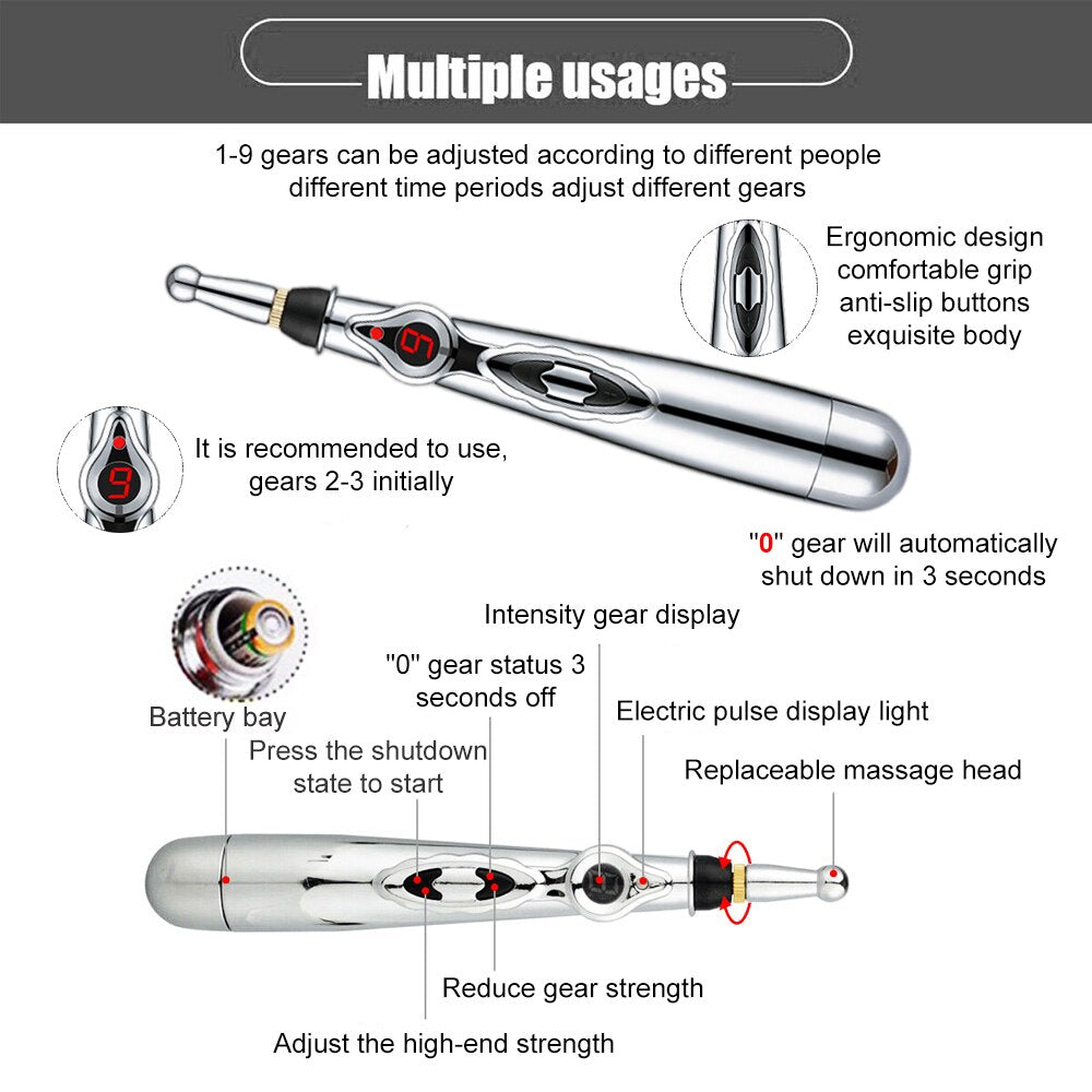 Relaxing Electronic Acupuncture Massager Pen