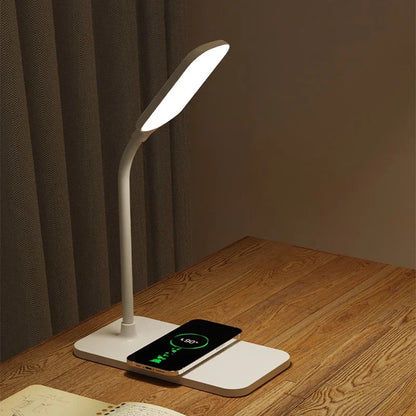Stylish LED Desk Lamp with Wireless Charger & USB