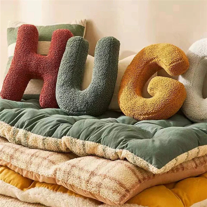 Soft Velvet Letter Pillow With Alphabet Design