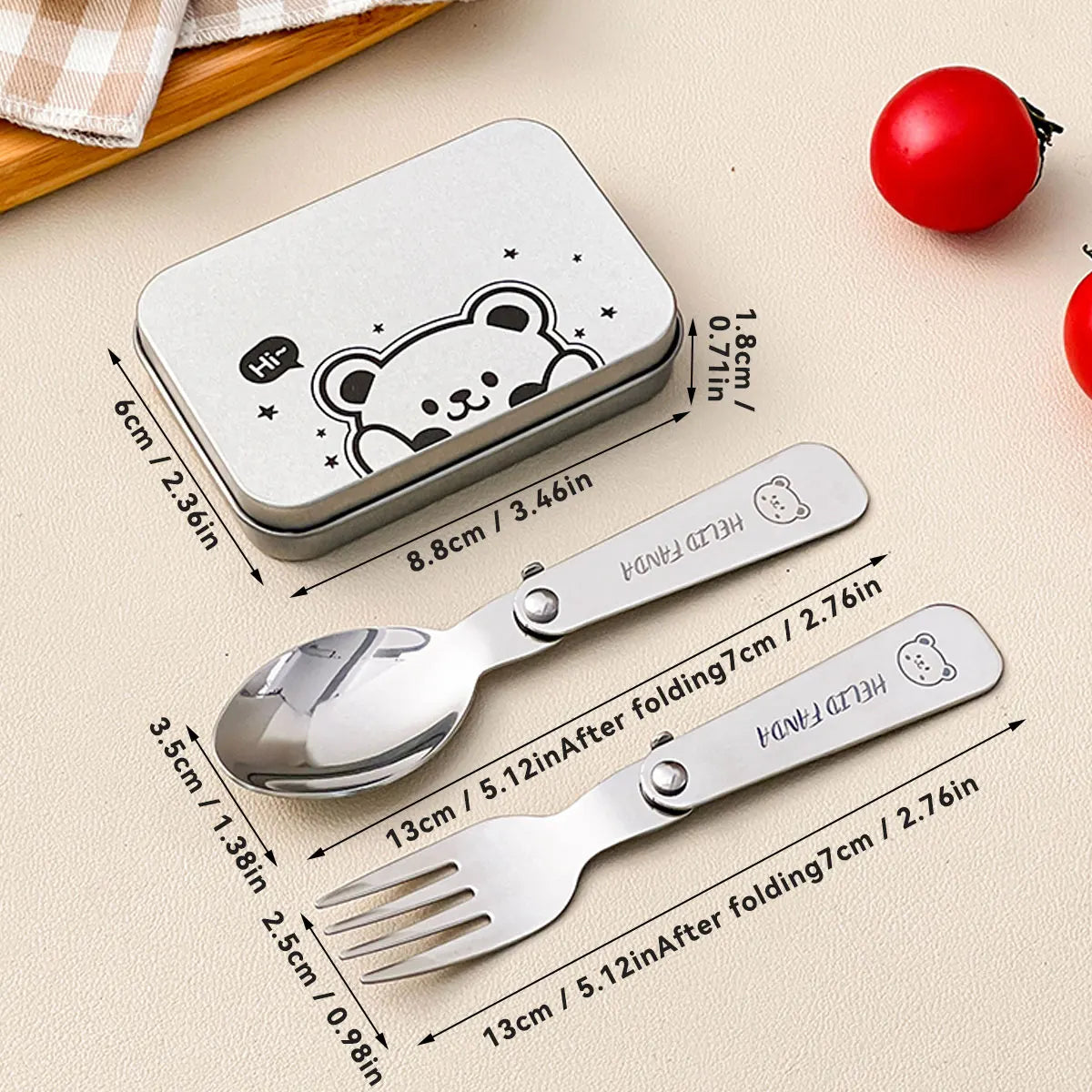 Portable Outdoor 3-Piece Stainless Steel Camping Utensils