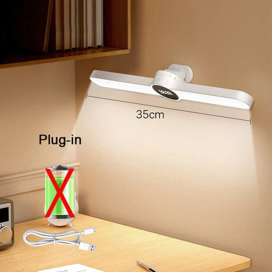 Compact LED Desk Light with Clock and USB Charging - Befez