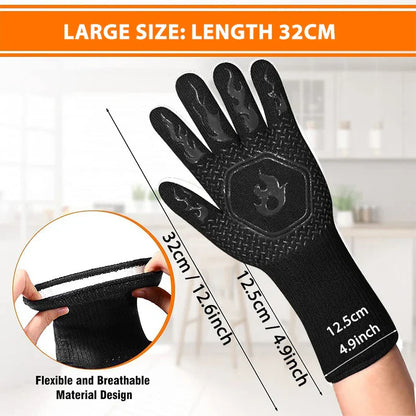 Heat Resistant BBQ Gloves Silicone Non Slip Grill Mitts