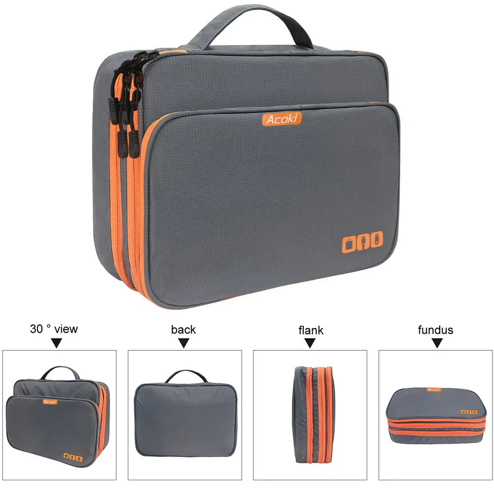 Premium Electronics Case 3-Layer Cable Organizer Bag