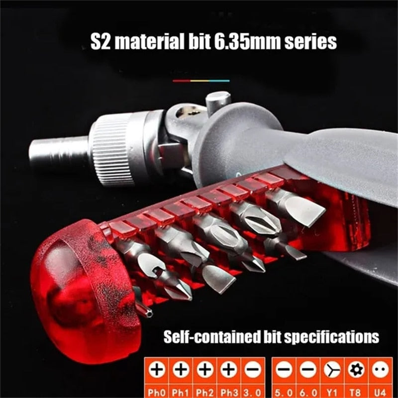 Compact Multi-Angle Ratchet Screwdriver Tool Set
