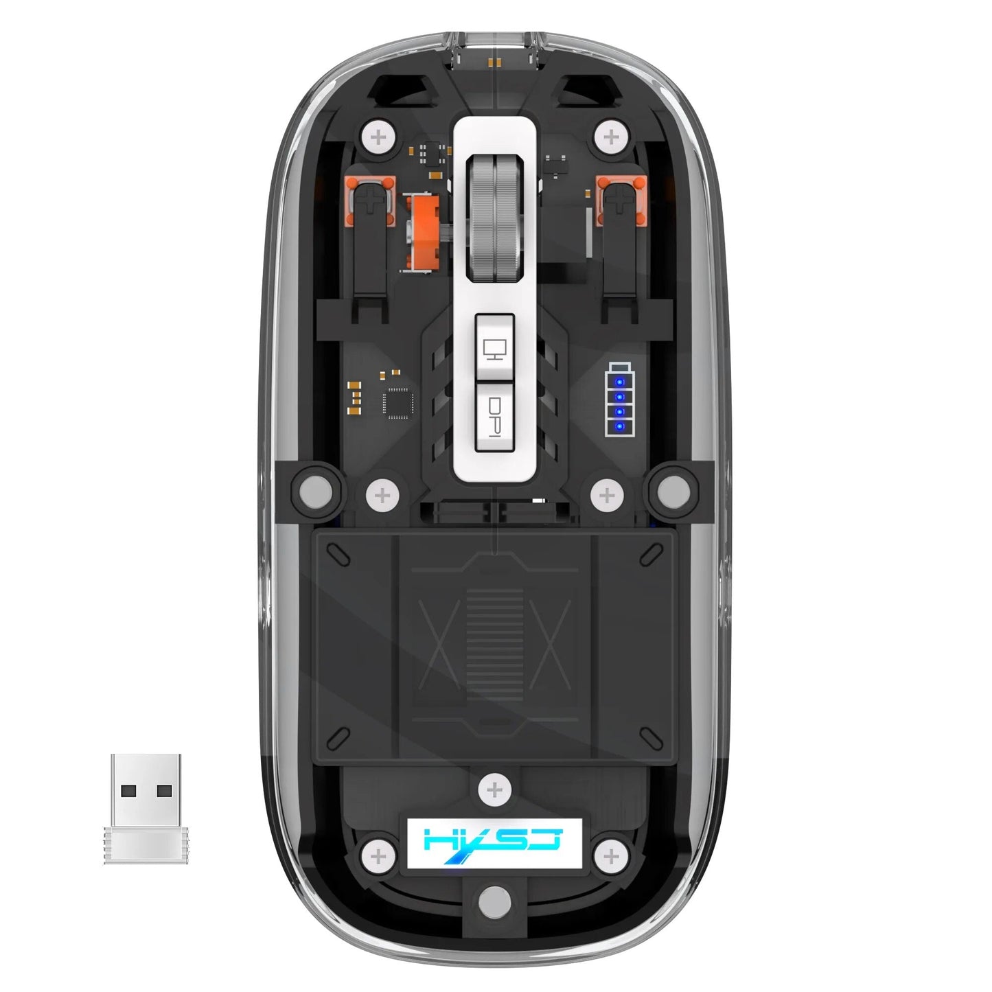 Clear Wireless Computer Mouse