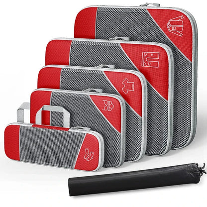 Compact Travel Packing Cube Set 6pc Waterproof Bags