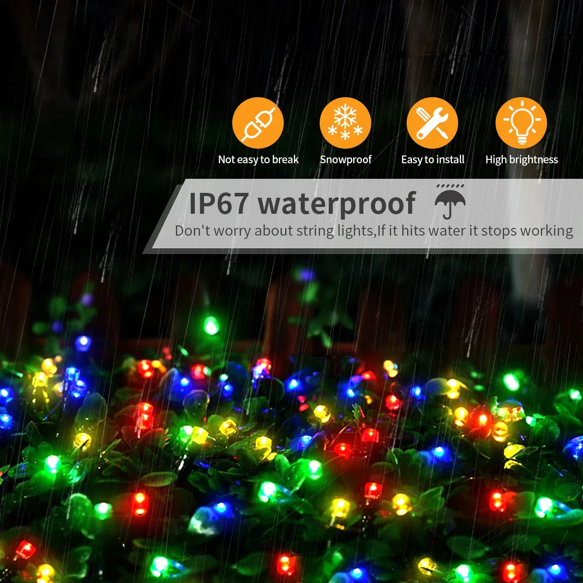 Outdoor LED String Lights Waterproof 8 Mode Decor