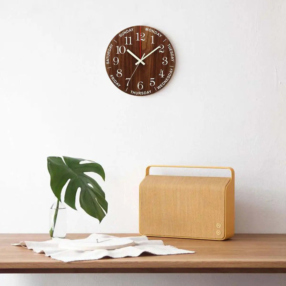 Modern Wooden Nightlight Wall Clock