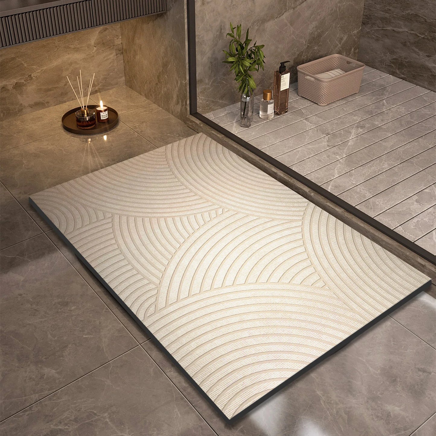 Soft Grip Bathroom Mat Fast Dry Shower Floor Rug