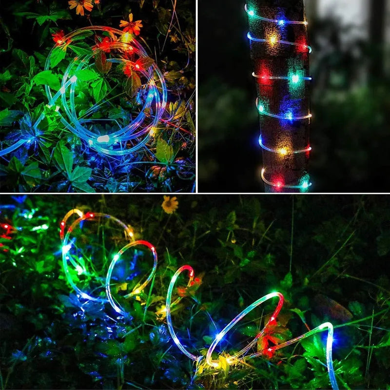 Solar Powered Outdoor String Lights Waterproof 8 Modes