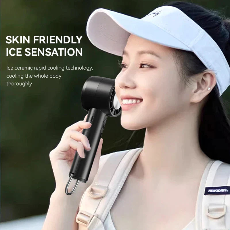 Compact Rechargeable Mini Handheld Fan with LED Display