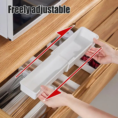 Collapsible Kitchen Utensil Tray Organizer White