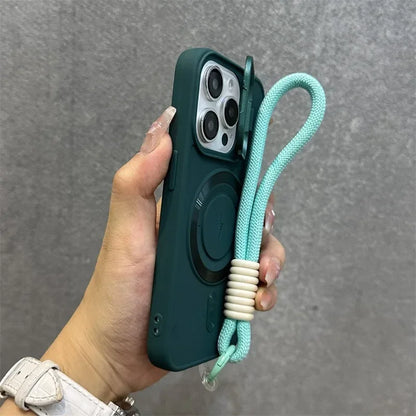 Slim Magnetic iPhone Lens Case with Soft Wrist Strap