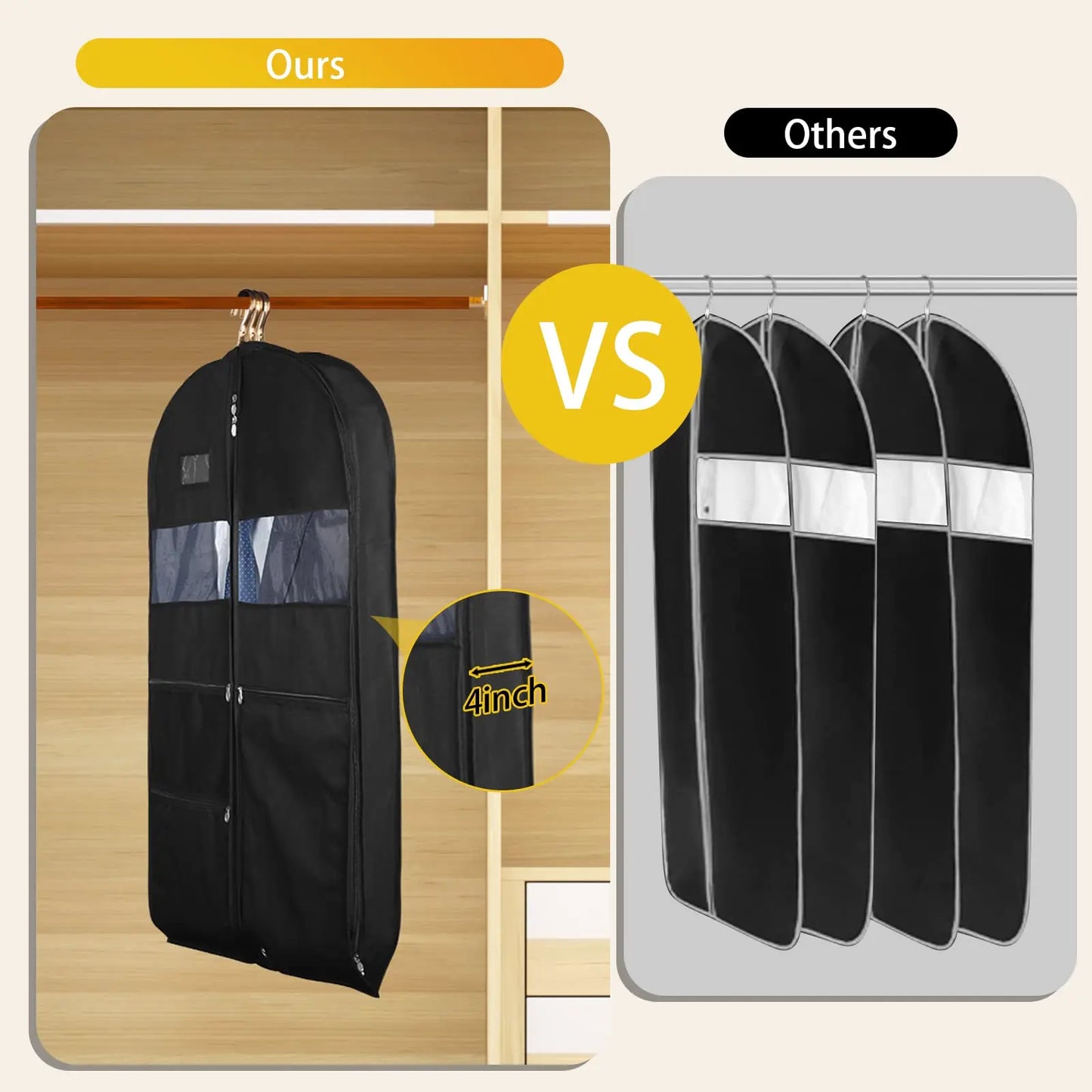 Large Capacity Travel Dress Bag with Zipper Pockets