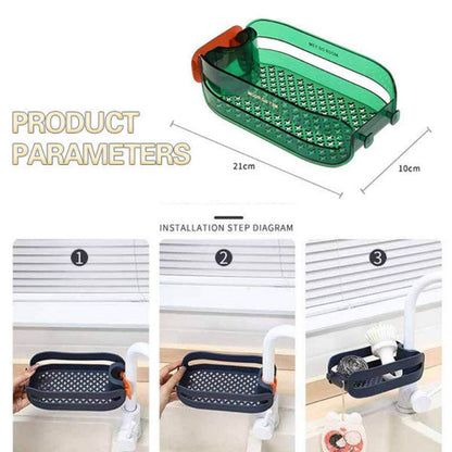 Space Saving Sink Caddy Sponge Holder Rack