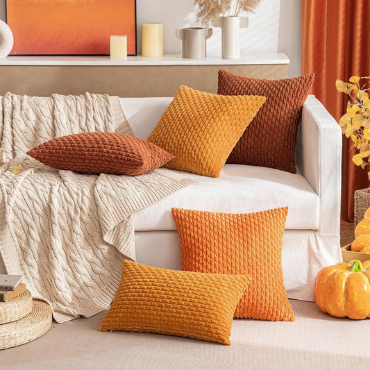 Cozy Striped Velvet Cushion in Modern Bohemian Style - Befez