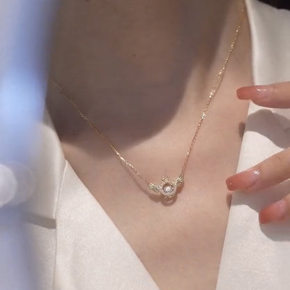 Shiny Angel Wing Zircon Stone Necklace