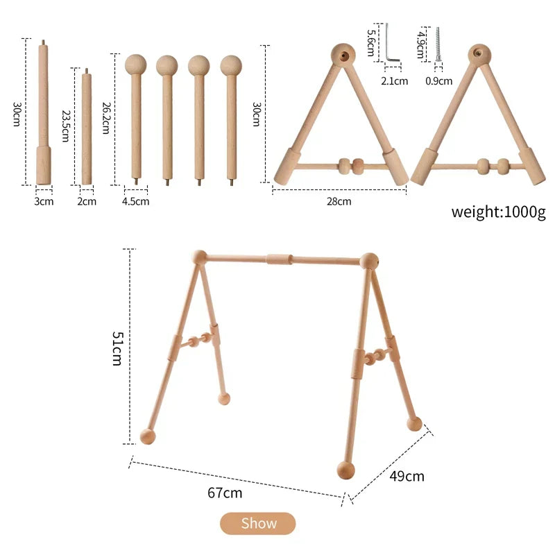 Colorful Wooden Rattle Toy Frame