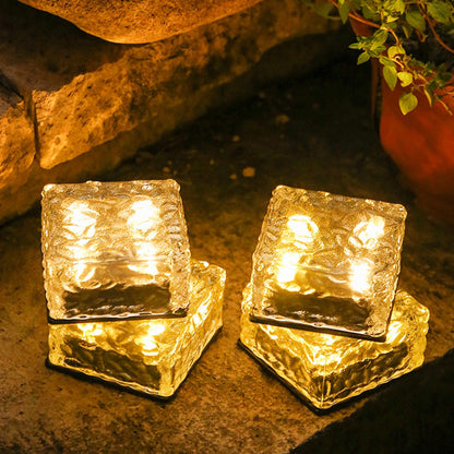 Outdoor Solar Powered Ice Cube Table Lamp - Befez