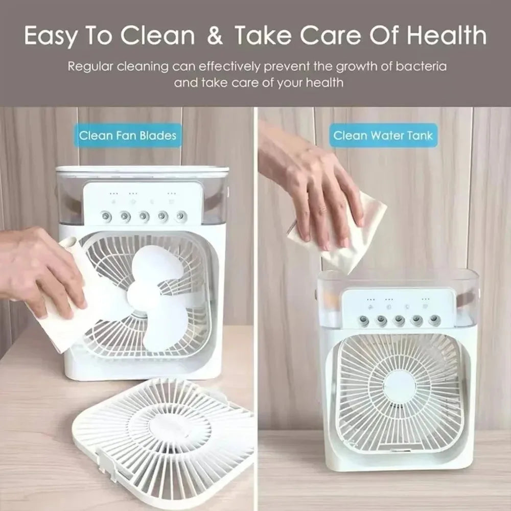 Compact Air Cooler with 3-Speed Fan and Humidifier