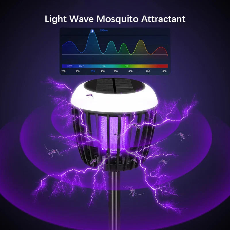 Outdoor Solar Powered Bug Zapper Lamp