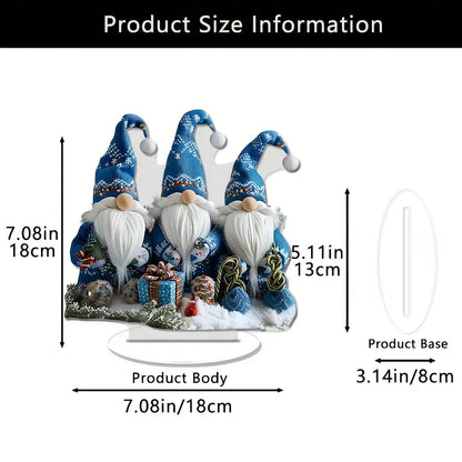 Cute Blue Gnome Figurine Set for Home Decor