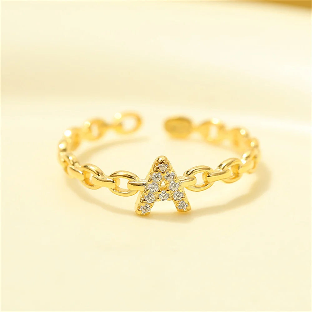Delicate Diamond Initial Letter Ring - Befez