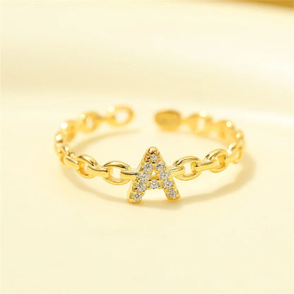 Delicate Diamond Initial Letter Ring - Befez