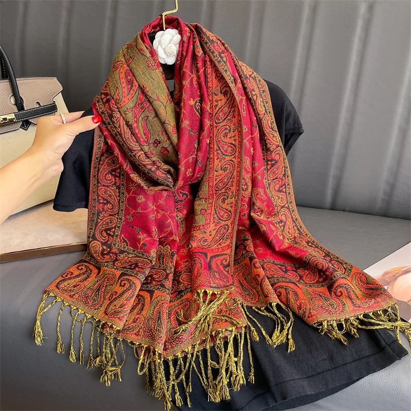 Soft Cashmere Women's Scarf Luxury Warm Print