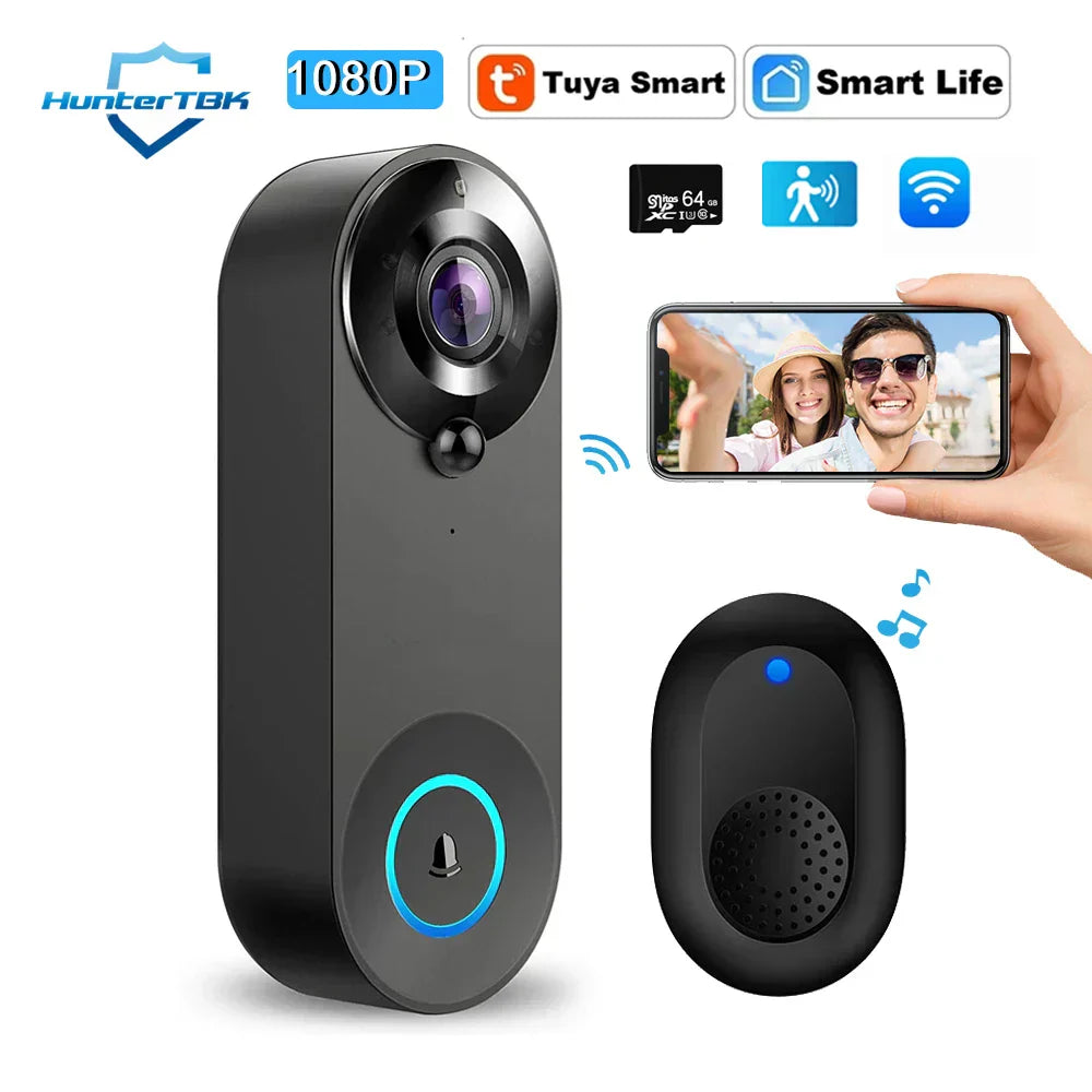Wireless Smart Doorbell Camera with Night Vision
