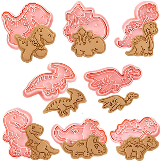 Colorful Kids Dinosaur Cookie Cutter Set 8pc - Befez