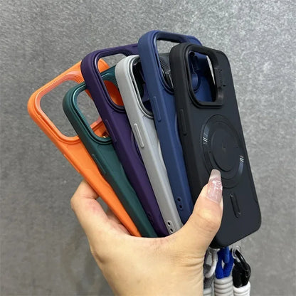 Slim Magnetic iPhone Lens Case with Soft Wrist Strap