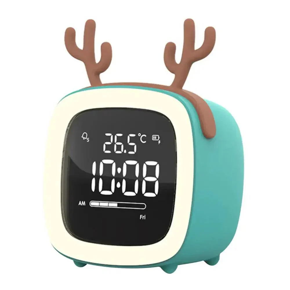 Colorful Bunny LED Clock with Nightlight for Kids Bedrooms