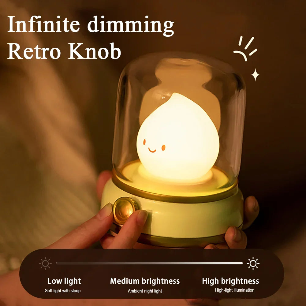 Cozy LED Nightlight | Vintage Oil Lamp Style | USB Powered