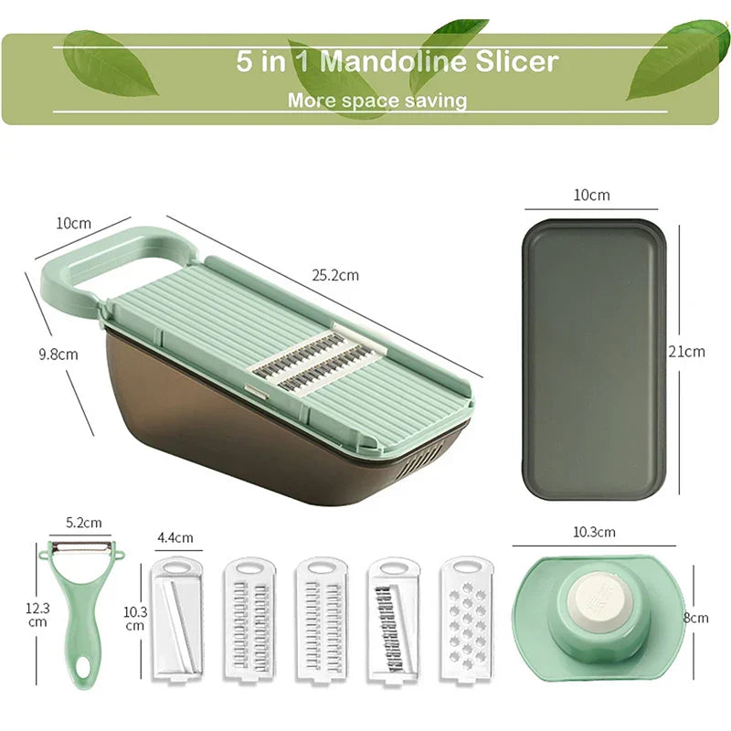 Easy 5-in-1 Vegetable Chopper and Grater Set