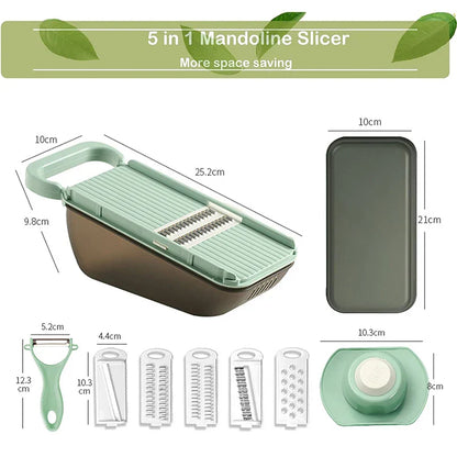 Easy 5-in-1 Vegetable Chopper and Grater Set
