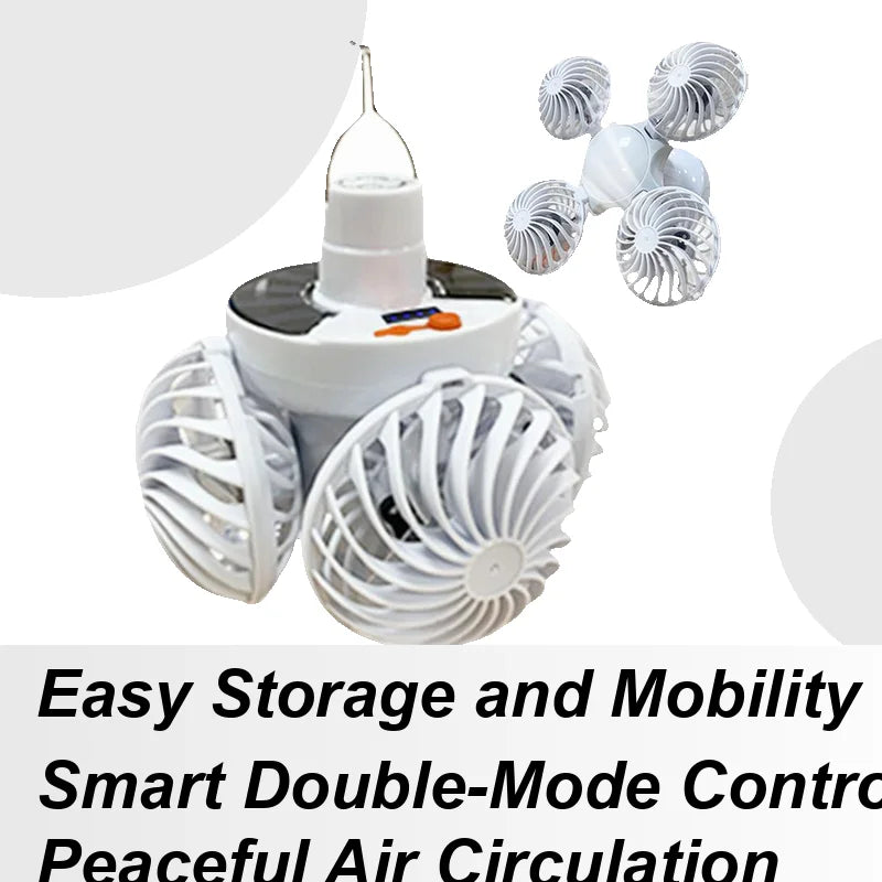 Compact Solar Camping Lantern with Fan