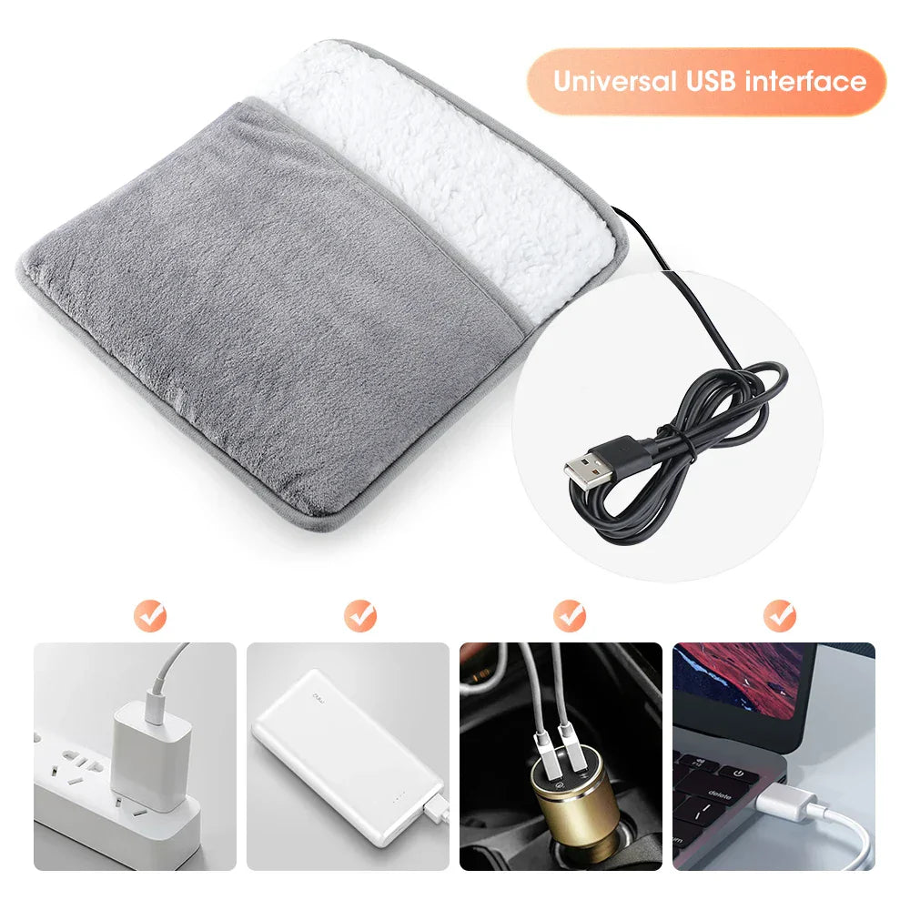 Cozy Electric Foot Heater Mat | Soft Plush | USB Powered