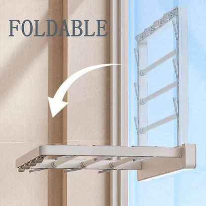 Compact Foldable Wall Mount Clothes Drying Rack