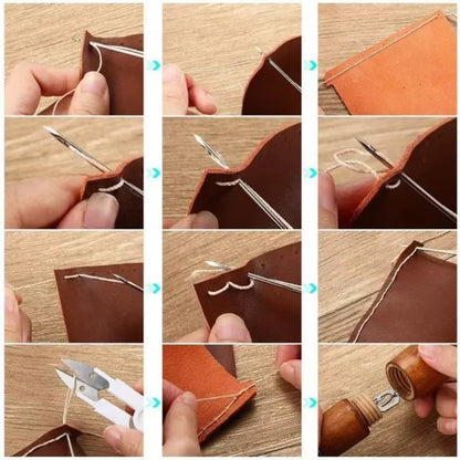 Leather Repair Kit with Tools and Wax Thread