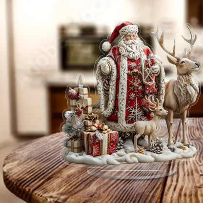 Santa Claus Reindeer Sleigh Christmas Decor figure