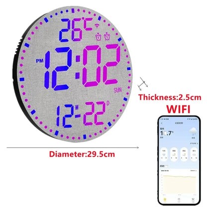 Digital LED Wall Clock with Calendar and WiFi