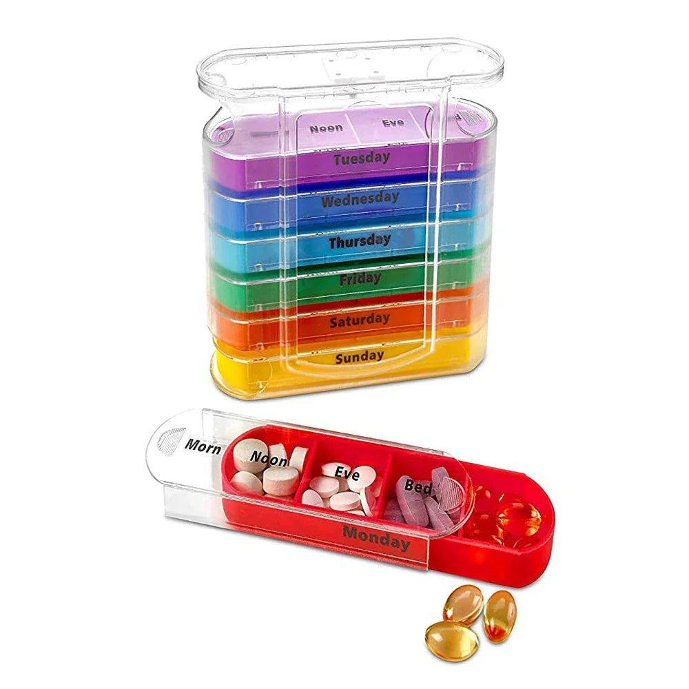 Daily Pill Box Organizer | 7 Day Portable Tablet Case