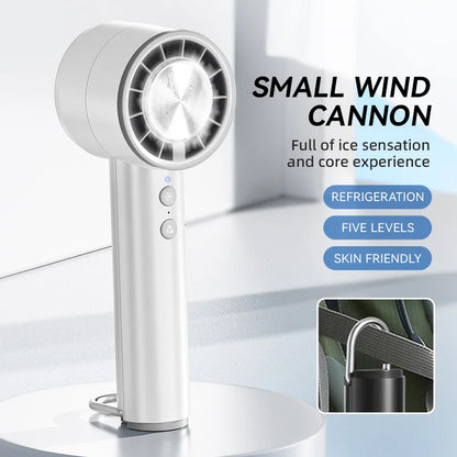 Compact Rechargeable Mini Handheld Fan with LED Display