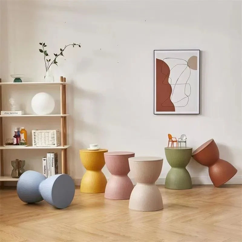 Modern Slim Side Table with Unique Hourglass Shape