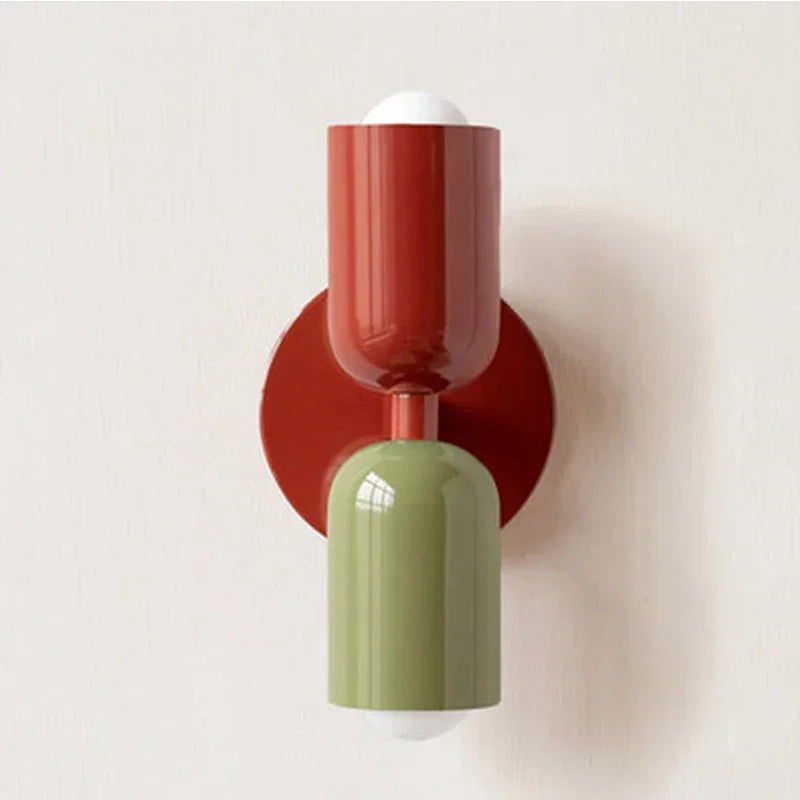 Simple LED Wall Light Cream Double Header Lamp