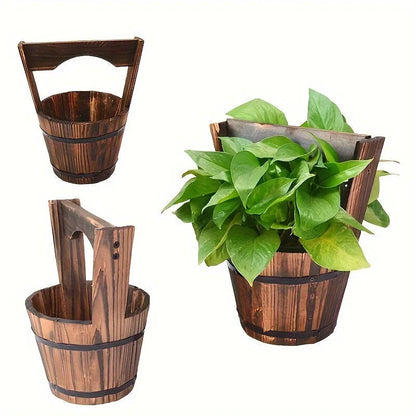 Rustic Wooden Style Garden Planters - Befez